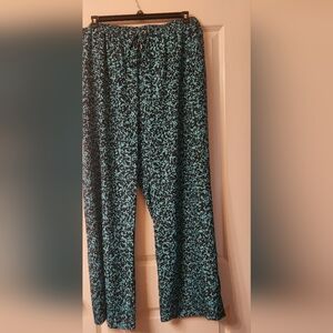 MICHAEL KORS Turquoise and Black Patterned Pants